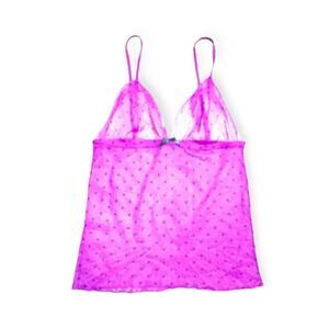 Satori Women's Purple Polka Dotted Lace Cami Top Size Small